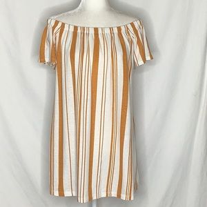 Forever 21 Off Shoulder Striped Dress Size L